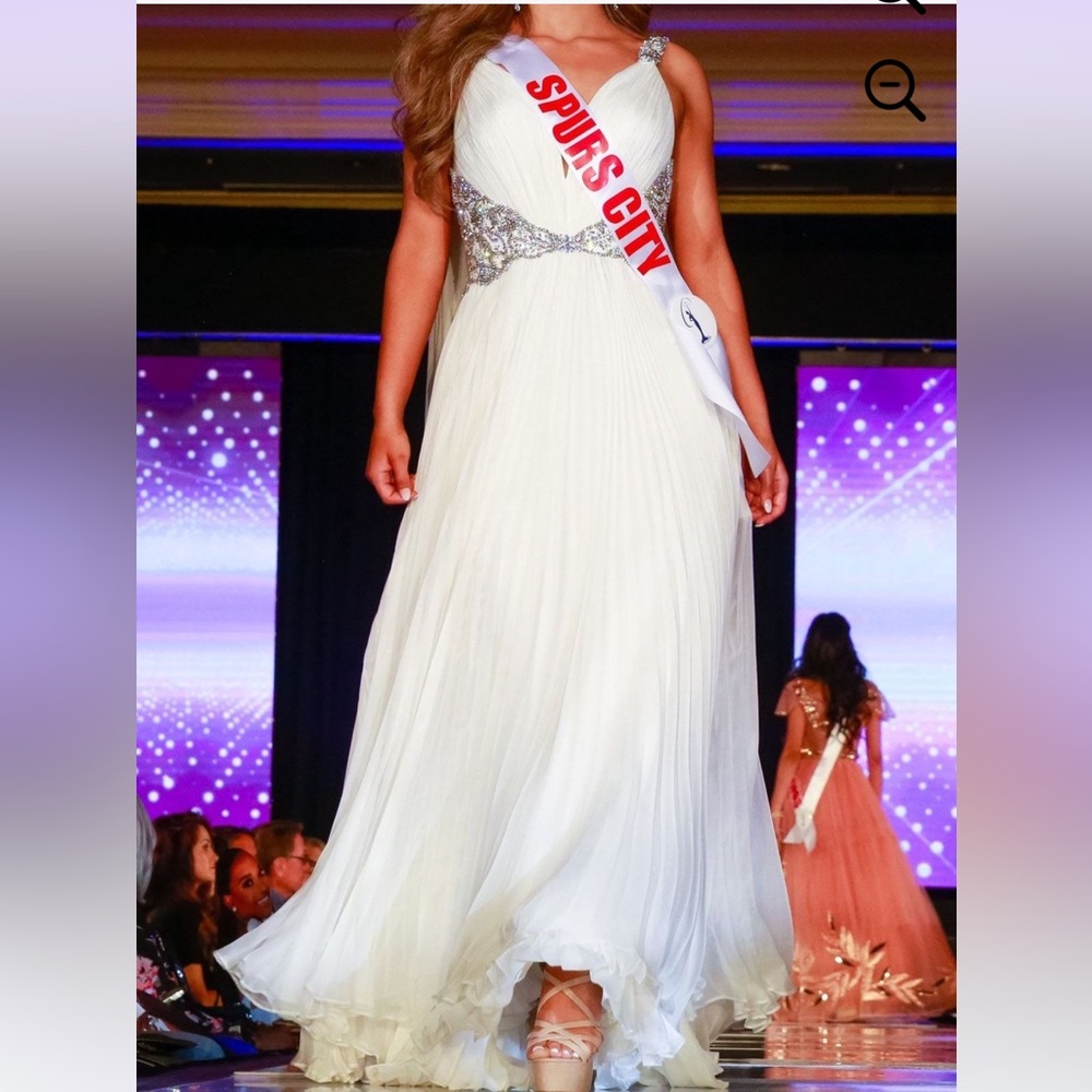 Sherri Hill White and Silver Couture dress